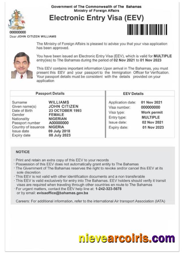 BAHAMAS e-visa